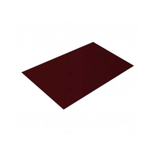 Лист оцинкованный гладкий с полимерным покрытием 0.9 мм RAL 3005 винно-красный