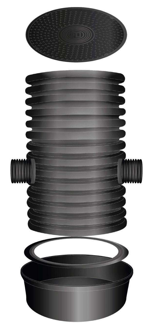 Колодец ливневой канализации пластиковый  1960х1800 мм SN 8 длина 4 м