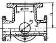 Тройник фланцевый с пожарной подставкой ППТФ ВЧШГ d 150х100 битумный лак и ЦПП сварка ГОСТ 5525-88