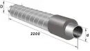 Концевой элемент ППУ-ОЦ d 219 Тип 1 из черной трубы
